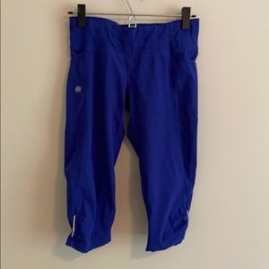 GUC cobalt blue Athleta run capris